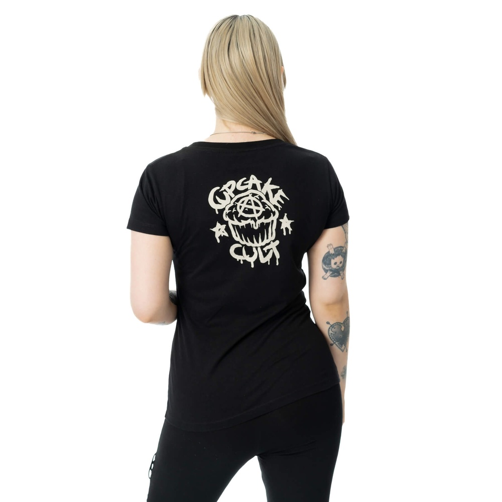 Cupcake Cult - Moonlight Dames Tshirt - Zwart